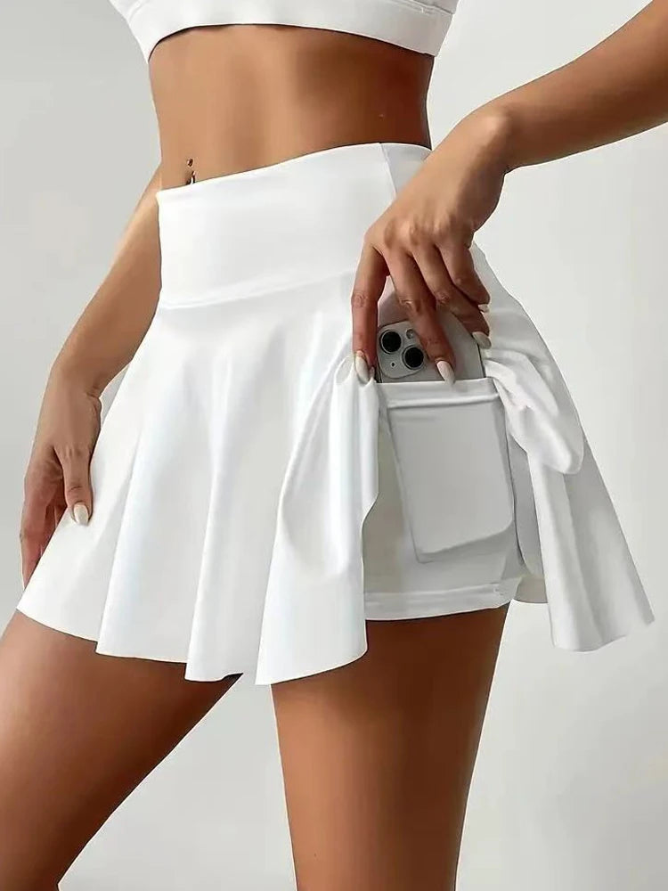 Falda de Cintura Alta de Color Sólido para Mujer, Ropa de Estar en Casa, Verano, Transpirable, Mini Falda Sensual, Secado Rápido, Cómoda