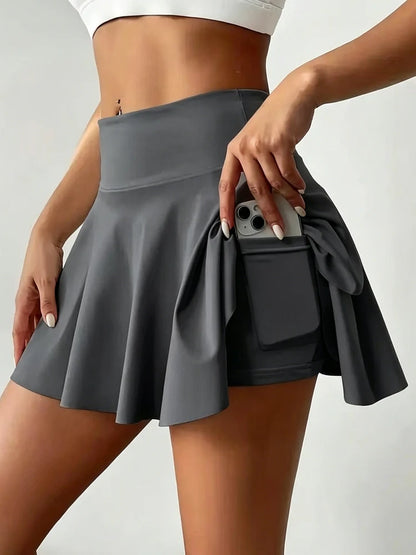 Falda de Cintura Alta de Color Sólido para Mujer, Ropa de Estar en Casa, Verano, Transpirable, Mini Falda Sensual, Secado Rápido, Cómoda